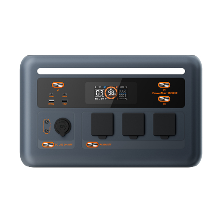 Zöld energia - OSCAL PowerMax 1800SE Hordozható Akkumulátor Állomás, 1800W, 1024Wh LiFePO4, UPS 0.01s, Gyors AC/Solar Töltés, 3x AC, USB-C 100W