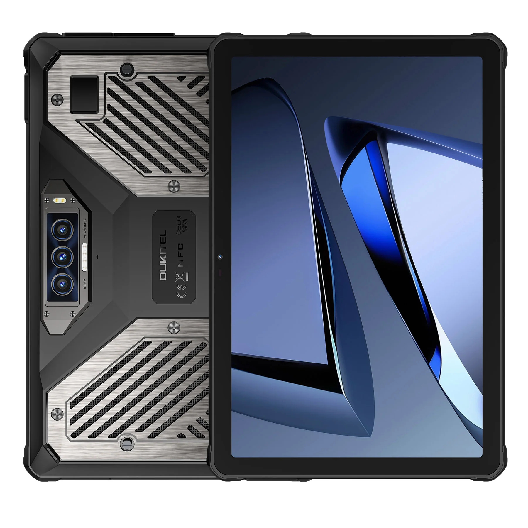 Új termékek - Oukitel RT10 Industry tablet, Fekete, 5G, 2D vonalkódolvasó, 11" FHD IPS 120Hz kijelző, 36GB RAM (12GB + 24GB bővíthető), 512GB tárhely, 64MP + 32MP, Android 15, NFC, 25000mAh akkumulátor, Dual SIM