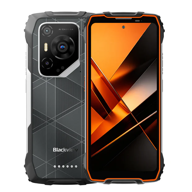 Tartós Telefonok - Blackview BL7000 Pro Okostelefon, Narancssárga, 5G, 6.78" FHD+ 120Hz, 32GB RAM (8GB + 24GB bővíthető), 512GB, 50MP + 20MP Éjjellátó Kamera, 7500mAh, Android 16, Dual SIM