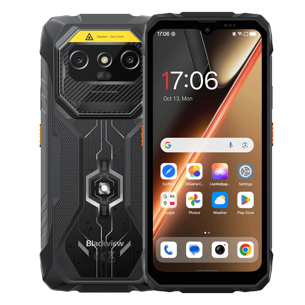 Tartós Telefonok - Blackview ROCK 1 Pro Mobiltelefon, Fekete, 4G LTE, Vonalkódolvasó, 6.56" HD+ 90Hz Kijelző, 32GB RAM (8GB + 24GB bővíthető), 256GB, 16MP + 20MP Night Vision Kamera, Android 16, NFC, Dual SIM