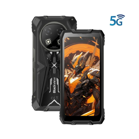 Tartós Telefonok - Mobiltelefon Blackview ROCK 2, Fekete, 5G, 6.67" HD+ IPS, 32GB RAM (12GB+20GB extensibili), 256GB ROM, 16MP, Android 16, UNISOC T8100, 120Hz, 15000mAh, 33W, Dual SIM