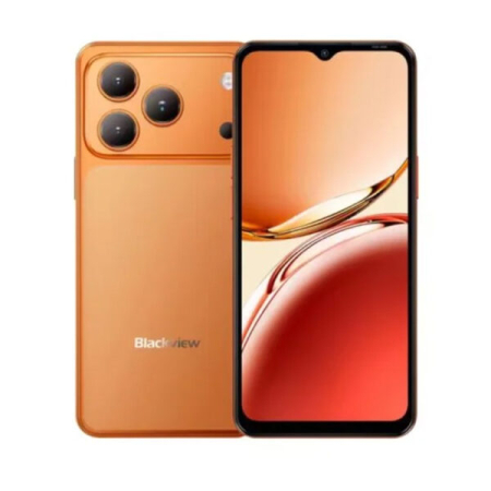 Mobiltelefonok - Blackview Wave 7C Okostelefon, Narancs, 4G LTE, 6.56" Kijelző, 16GB RAM (4GB + 12GB bővíthető), 64GB, 32MP Kamera, Android 16, 5000mAh, Dual SIM