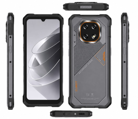 5G Okostelefonok - CUBOT KingKong ES5 Mobiltelefon,Narancssárga, 4G LTE, 6.88" HD+ 120Hz, 36GB RAM (12GB + 24GB bővíthető), 256GB, T620 Octa-Core, 64MP Kamera, Android 16, NFC, 7000mAh, Dual SIM