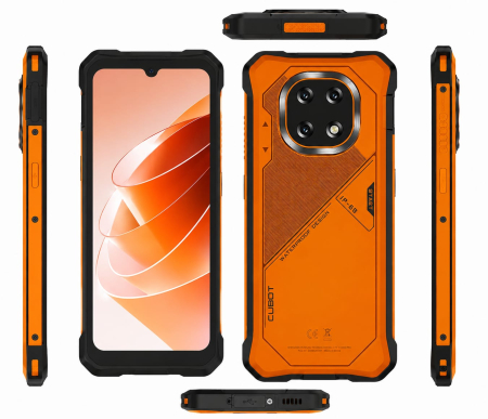 5G Okostelefonok - CUBOT KingKong ES5 Mobiltelefon, Narancssárga, 4G LTE, 6.88" HD+ 120Hz, 18GB RAM (6GB + 12GB bővíthető), 128GB, T620 Octa-Core, 64MP Kamera, Android 16, NFC, 7000mAh, Dual SIM