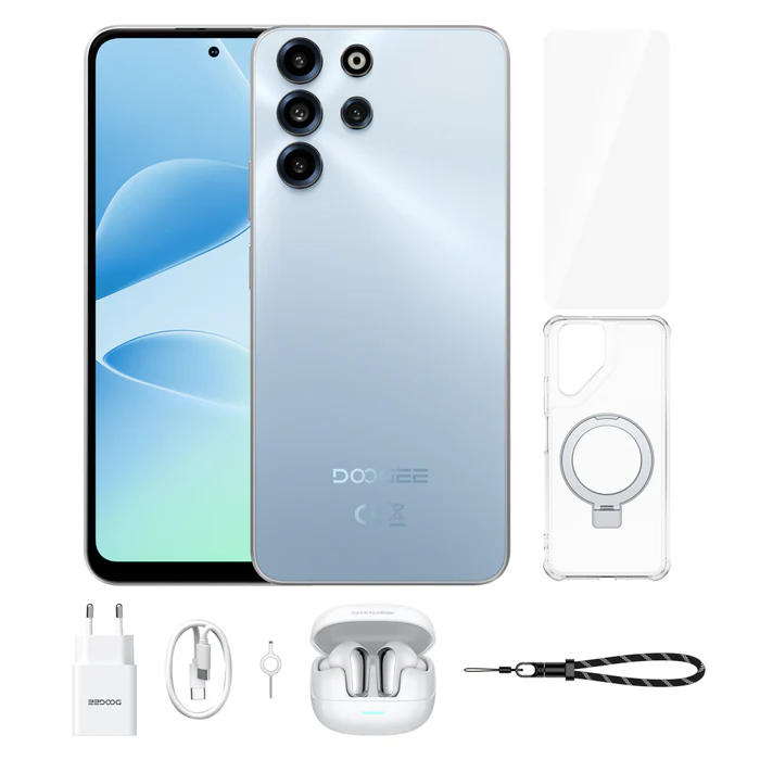 Tartós Telefonok - DOOGEE B10 Pro VIP Mobiltelefon, Kék, 4G, 6.63" FHD+ 120Hz, 64GB RAM (8GB + 56GB bővíthető), 256GB, Helio G100, 64MP + 8MP Ultraszéles Kamera, Android 16, NFC, 7600mAh, Dual SIM