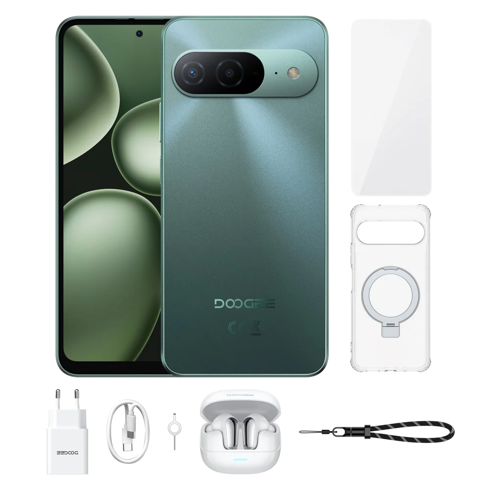 Hírek - DOOGEE B10 VIP Mobiltelefon, Zöld, 4G LTE, 6.6" FHD+ Kijelző, 48GB RAM (6GB + 42GB Bővíthető), 256GB ROM, Helio G100 Processzor, 7600mAh Akkumulátor 33W, 64MP Kamera, Android 16, Dual SIM
