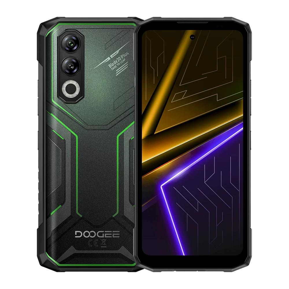 Mobiltelefon - DOOGEE Blade20 Plus Mobiltelefon, Zöld, 4G LTE, NFC, 6.6" HD+ 120Hz, 48GB RAM (6GB + 42GB Bővített), 256GB ROM, Helio G100, 11800mAh 33W, 20MP Night Vision, Android 16, Dual SIM