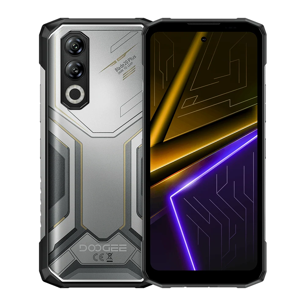 Mobiltelefon - DOOGEE Blade20 Plus Mobiltelefon, Ezüst, 4G LTE, NFC, 6.6" HD+ 120Hz, 48GB RAM (6GB + 42GB Bővített), 256GB ROM, Helio G100, 11800mAh 33W, 20MP Night Vision, Android 16, Dual SIM