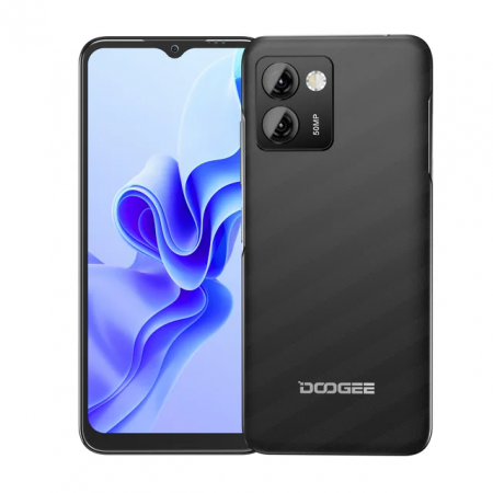 Telefoane - Telefon mobil Doogee N50 Pro Black, 4G, 6.52" HD+, 20GB RAM(8GB+12GB extensibili), 256GB ROM, Android 13, Spreadtrum T606 , 4200mAh, Face Unlock, Dual SIM