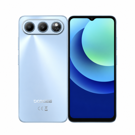 Noutati - Telefon Mobil DOOGEE Note 60, Albastru, 4G LTE, NFC, 6.56” HD+ 90Hz, 32GB RAM (3GB + 29GB extensibili), 128GB ROM, Unisoc T7225, 6150mAh, Cameră 13MP, Android 16, Dual SIM