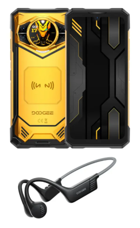 Seria S - Telefon mobil Doogee S200X VIP, Auriu, 5G, Dual Display 6.72"+1.32", AMOLED, Functii AI, 32GB RAM (12GB+20GB extensibili), 512GB ROM, 100MP, Android 16, Dimensity 7050, 10100mAh, Casti, Dual SIM