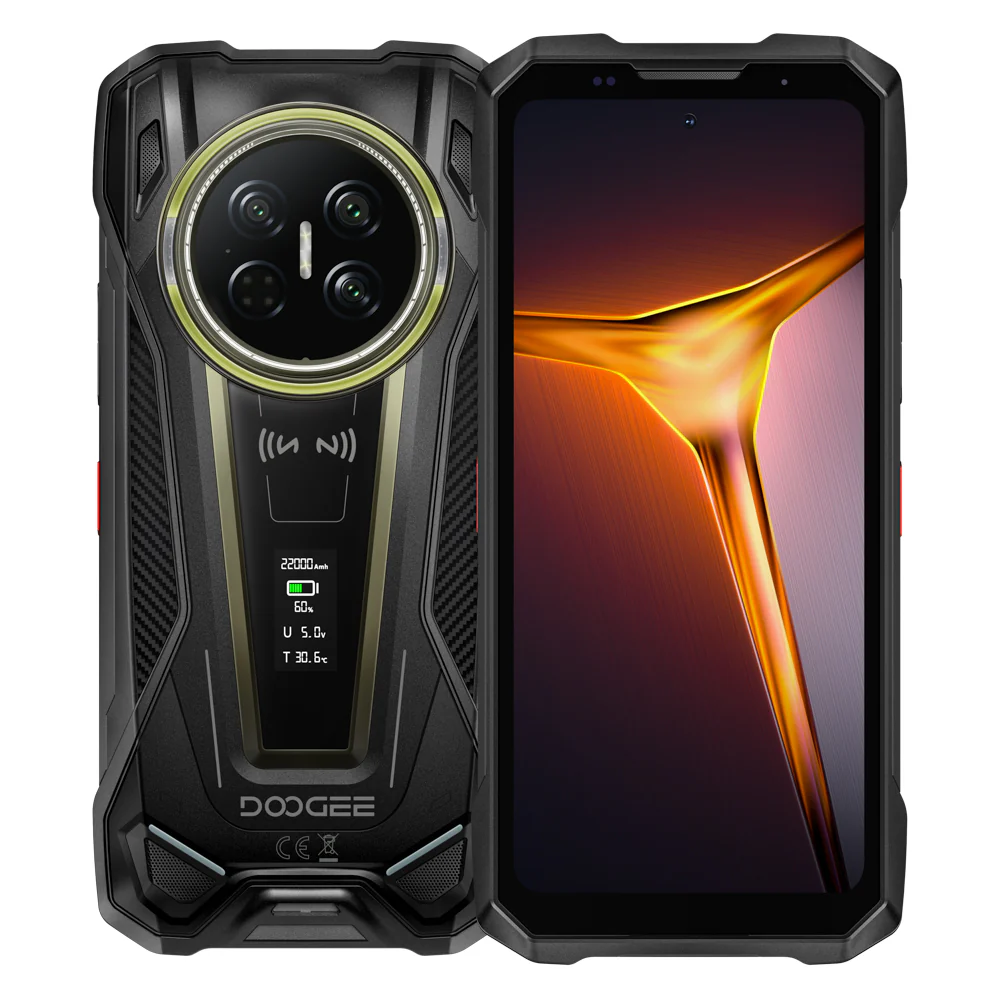 Mobiltelefon - DOOGEE V Max 2 Okostelefon, Fekete, 5G, 6.78" 120Hz, 48GB RAM (16GB + 32GB bővíthető), 512GB, Dimensity 8300, 22000mAh, 120W Gyors Töltés, 1000LM Camping Light, Android 16, NFC, Dual SIM