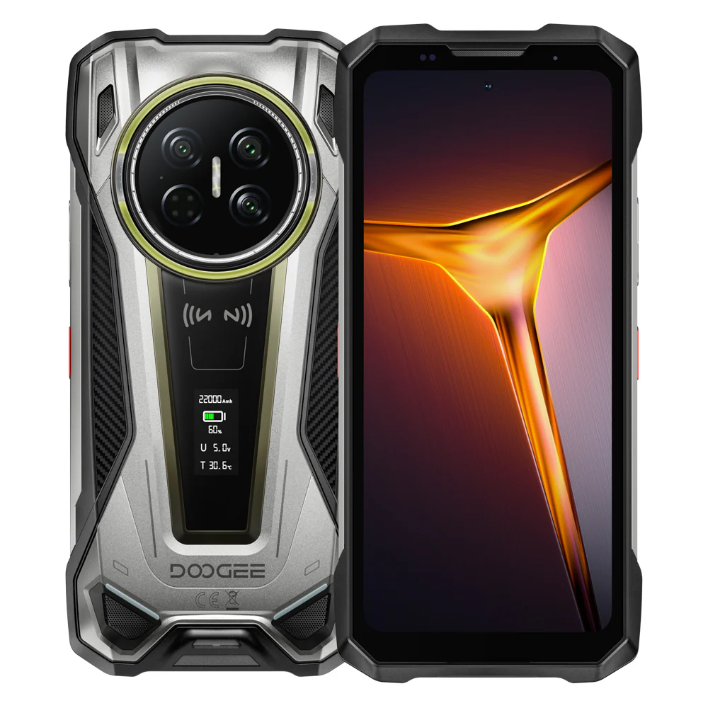 Mobiltelefon - DOOGEE V Max 2 Okostelefon, Ezüst, 5G, 6.78" 120Hz, 48GB RAM (16GB + 32GB bővíthető), 512GB, Dimensity 8300, 22000mAh, 120W Gyors Töltés, 1000LM Camping Light, Android 16, NFC, Dual SIM