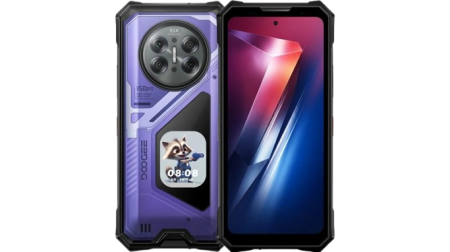 Mobiltelefon - DOOGEE V50 Pro Mobiltelefon, Lila, 5G, 6.78" FHD+ 120Hz, 48GB RAM (12GB + 36GB bővíthető), 512GB, 200MP + 64MP Éjjellátó Kamera, 2.06" AMOLED Másodlagos Kijelző, Android 16, 11000mAh, Dual SIM