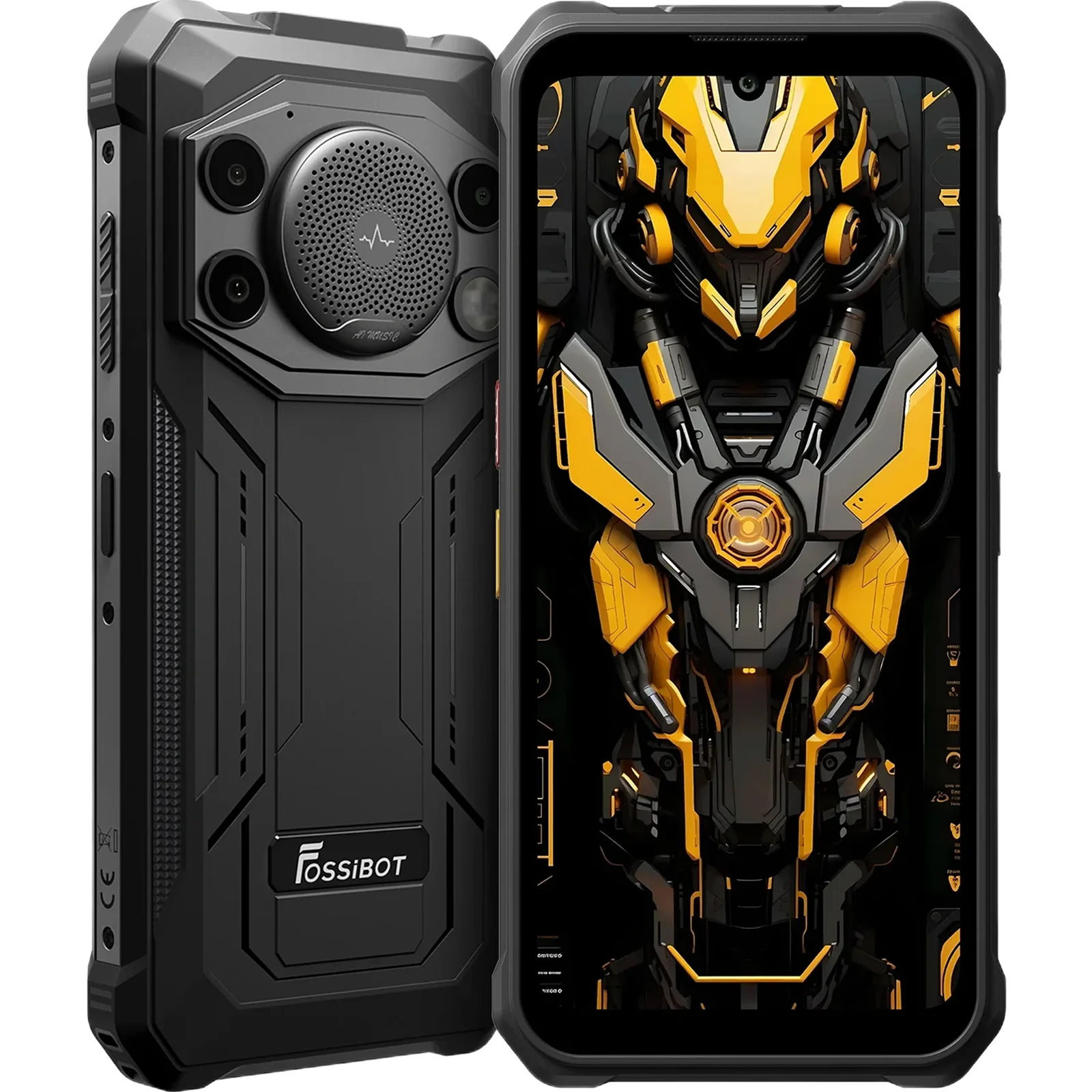 5G Okostelefonok - FOSSiBOT F110L 4G fekete okostelefon, 6,745" HD+ kijelző, 12GB RAM (8GB + 4GB bővíthető), 128GB ROM, Unisoc Tiger T615, 50MP + 8MP kamera, 10000mAh akkumulátor, 128dB hangszóró, 120LM zseblámpa,