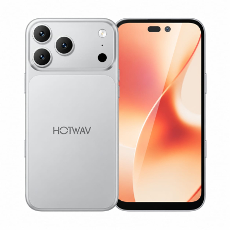 Mobiltelefonok - HOTWAV A18 Pro Max Mobiltelefon, Ezüst, 4G LTE, NFC, 6.65" HD+, 16GB RAM (4GB + 12GB Bővített), 128GB ROM, Octa-Core, 5160mAh 10W, Android 16, Dual SIM