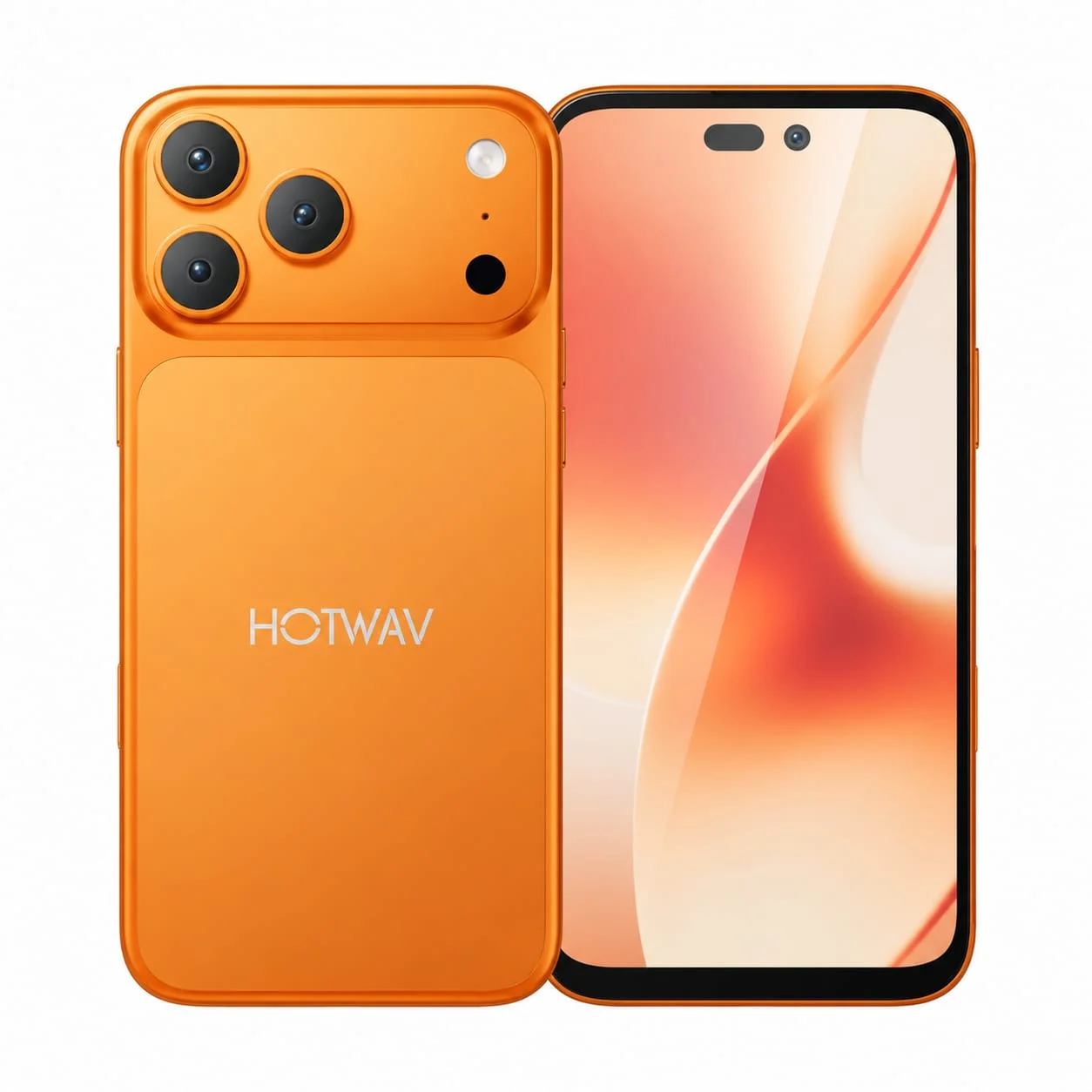 Új termékek - HOTWAV A18 Pro Max Mobiltelefon, Narancssárga, 4G LTE, NFC, 6.65" HD+, 18GB RAM (6GB + 12GB Bővített), 128GB ROM, Octa-Core, 5160mAh 10W, Android 16, Dual SIM