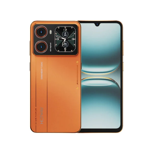 Tartós Telefonok - HOTWAV X100 GT Okostelefon, Narancssárga, 4G, 6.9" HD+, 20GB RAM (8GB + 12GB bővíthető), 256GB, Unisoc T7280, 5160mAh, 20W Gyors Töltés, 2.02" Másodlagos Kijelző, 48MP Kamera, Android 16, NFC, Dual SI