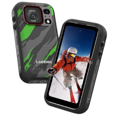 5G Okostelefonok - Lagenio Eagle1 Pro Mini Okostelefon, Zöld, 5G, 4.0" 120Hz, 36GB RAM (12GB + 24GB bővíthető), 256GB, D7300, 3700mAh, 33W Gyors Töltés, 4K Kamera, Android 16, Dual SIM