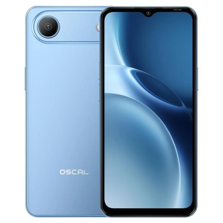 Mobiltelefon - OSCAL FLAT 3C Okostelefon, Kék, 4G, 6.56" HD+ IPS, 16GB RAM (4GB + 12GB bővíthető), 128GB, Unisoc T310, 5000mAh, 32MP, Android 16, Dual SIM