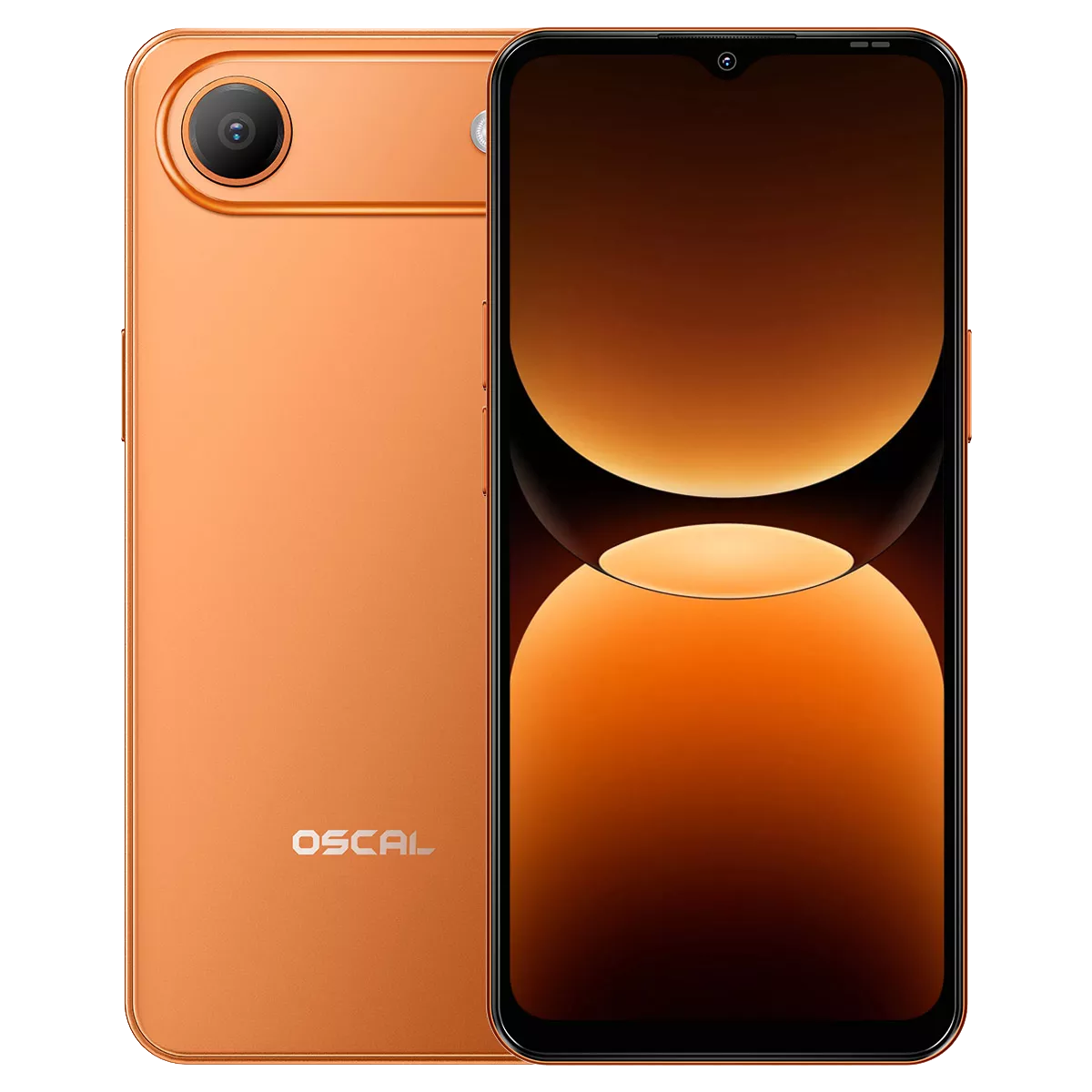 Mobiltelefon - OSCAL FLAT 3C Okostelefon, Narancssárga, 4G, 6.56" HD+ IPS, 16GB RAM (4GB + 12GB bővíthető), 128GB, Unisoc T310, 5000mAh, 32MP, Android 16, Dual SIM