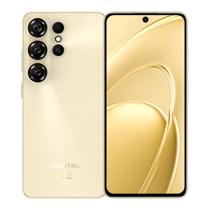 Oukitel mobiltelefonok - OUKITEL C26 Mobiltelefon, Arany, 4G LTE, 6.56" HD+ 90Hz Kijelző, 24GB RAM (6GB + 18GB Bővíthető), 128GB ROM, 13MP Kamera, 5150mAh Akkumulátor, Android 16, Dual SIM