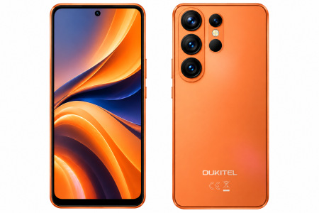Új termékek - OUKITEL C26 Mini Mobiltelefon, Narancssárga, 4G LTE, 4" TFT, 12GB RAM (3GB + 9GB Bővített), 32GB ROM, Unisoc T610 Octa-Core, Android 16, IP68/IP69K, 2300mAh 10W, 13MP Kamera, Dual SIM - Copie