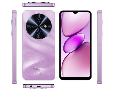 Mobiltelefon - Oukitel C5 Mobiltelefon, Rózsaszín, 4G LTE, 6.6" HD+ Kijelző, 16GB RAM (4GB + 12GB Bővíthető), 64GB, 13MP Kamera, Android 14, Dual SIM