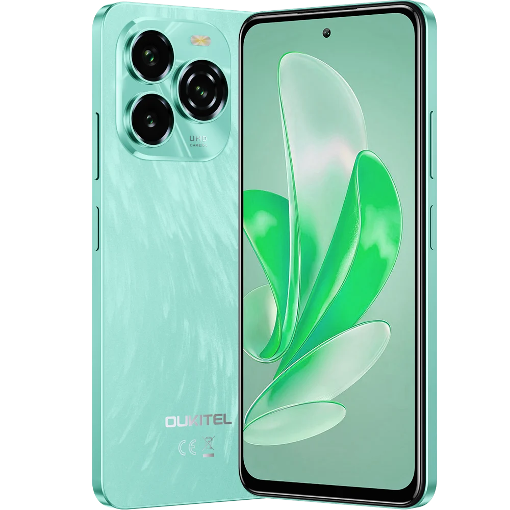 Mobiltelefon - Mobiltelefon Oukitel C65 Türkiz, 4G, 6,7″ HD+ 90Hz, 16GB RAM (4GB+12GB bovithetö), 128GB ROM, 50MP+8MP kamera, Android 15, Octa-Core, 5150mAh, Dual SIM