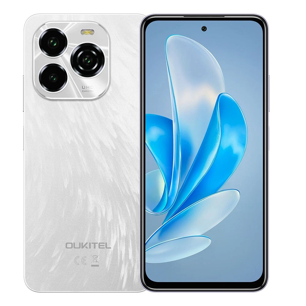 Mobiltelefon - Mobiltelefon Oukitel C65 Ezüst, 4G, 6,7″ HD+ 90Hz, 16GB RAM (4GB+12GB bovithetö), 128GB ROM, 50MP+8MP kamera, Android 15, Octa-Core, 5150mAh, Dual SIM