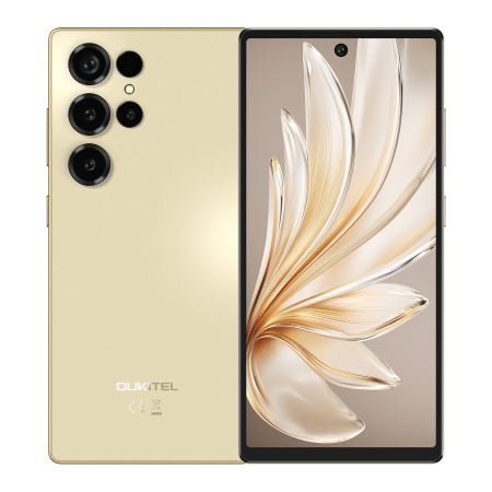 Mobiltelefon - Oukitel C66 Mobiltelefon, Arany, 4G LTE, 6.73" HD+ 120Hz Kijelző, 16GB RAM (4GB + 12GB Bővíthető), 128GB ROM, 64MP Kamera, 5000mAh Akkumulátor, Android 16, Dual SIM
