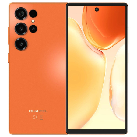 Mobiltelefon - Oukitel C66 Mobiltelefon, Narancssárga, 4G LTE, 6.73" HD+ 120Hz Kijelző, 16GB RAM (4GB + 12GB Bővíthető), 128GB ROM, 64MP Kamera, 5000mAh Akkumulátor, Android 16, Dual SIM