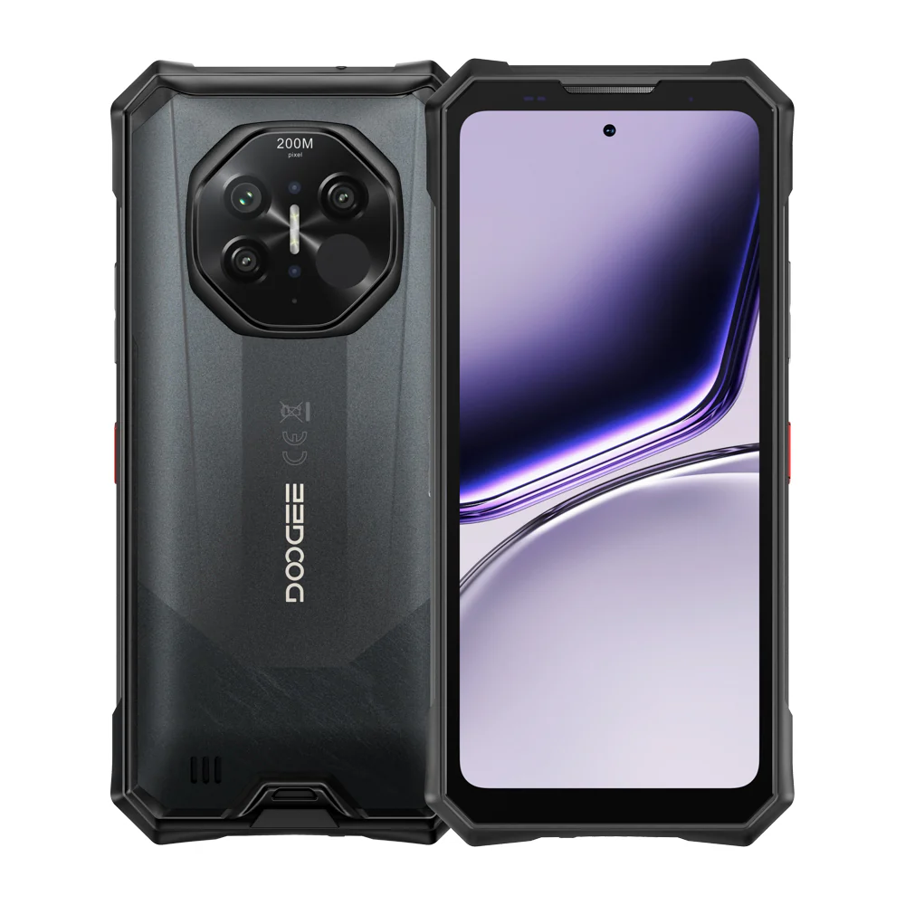 5G Okostelefonok - DOOGEE S300 Plus Okostelefon, Fekete, 5G, 200MP + 64MP Night Vision, 6.78" 120Hz, 48GB RAM (12GB + 36GB bővíthető), 1TB, Dimensity 8300, Android 16, NFC, 11000mAh, Dual SIM
