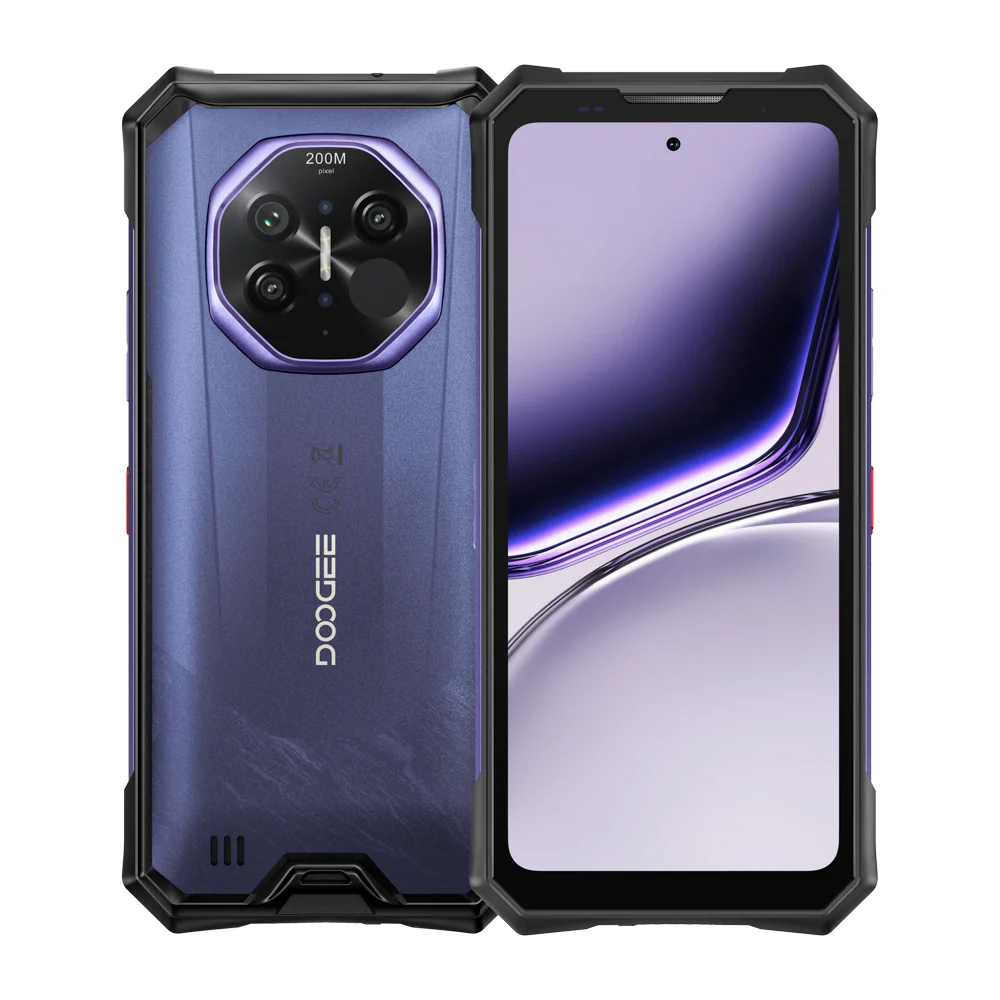 Mobiltelefon - Mobiltelefon DOOGEE S300 Plus Termikus, Lila, 5G, 6.78" 120Hz, 48GB RAM (12GB + 36GB bővíthető), 1TB ROM, AI Hőkamerával, 200MP + 64MP Éjjellátó, Android 16, NFC, 11000mAh, Dual SIM