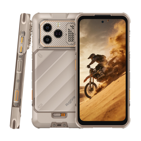 Mobiltelefon - Ulefone RugOne Xever 8 Okostelefon, Sand Dune, 4G, 6.50" FHD+ 120Hz, 16GB RAM (8GB + 8GB bővíthető), 128GB, 64MP + 20MP Night Vision Kamera, Helio G200, Android 16, NFC, 4800mAh, Dual SIM