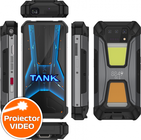 Újrazárt termékek - Mobiltelefon Unihertz 8849 Tank 2 Pro Felújított, 4G, 6.81" FHD+, 120Hz, Video projektor, 24GB RAM (12GB + 12GB bővíthető), 512GB ROM, 108MP, Android14, NFC, 23800mAh, Dual SIM