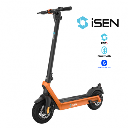 Noutati - Trotineta electrica pliabila iSEN X9 Plus 2025 Orange, Aplicatie, BT, 850W, autonomie max. 65km, pana la 40 km/h, baterie detasabila 15.6Ah
