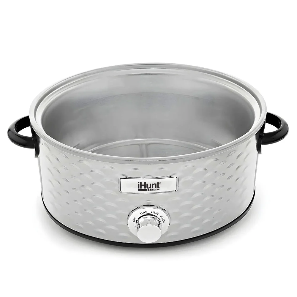 iHunt Bro Slow Cooker PRO Lassúfőző, 4.25L, 220W, Mechanikus Vezérlés, Időzítő, Melegen Tartás, Rozsdamentes Acél [1]