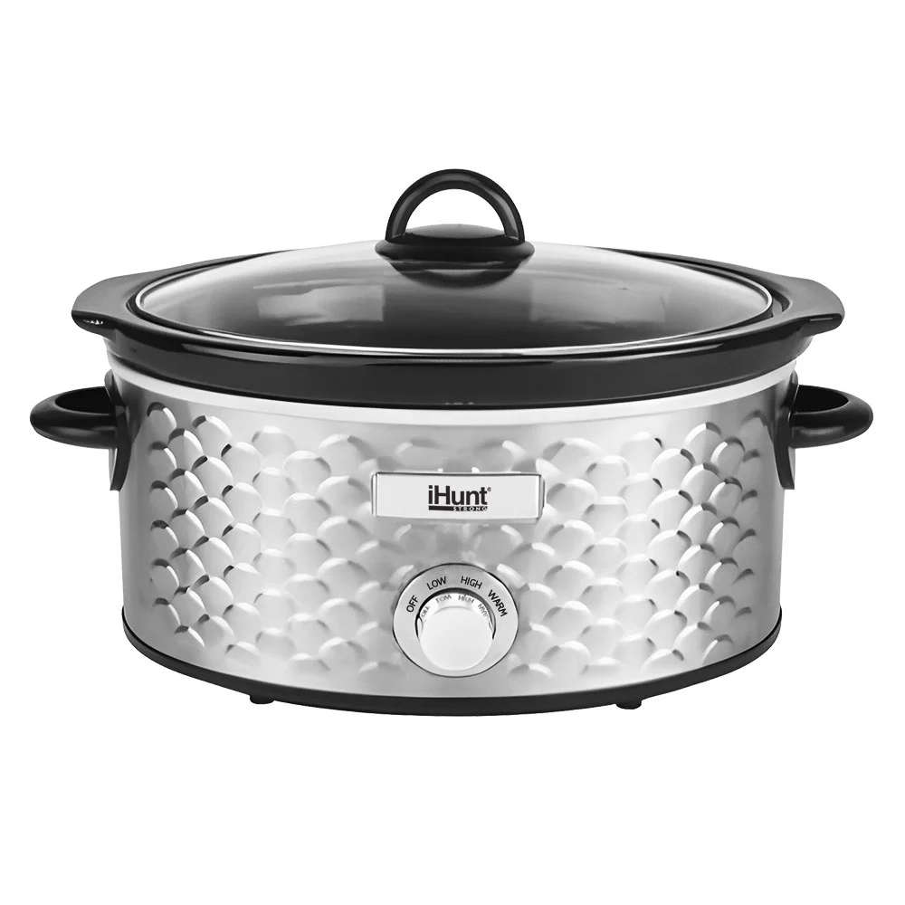 iHunt Bro Slow Cooker PRO Lassúfőző, 4.25L, 220W, Mechanikus Vezérlés, Időzítő, Melegen Tartás, Rozsdamentes Acél [4]
