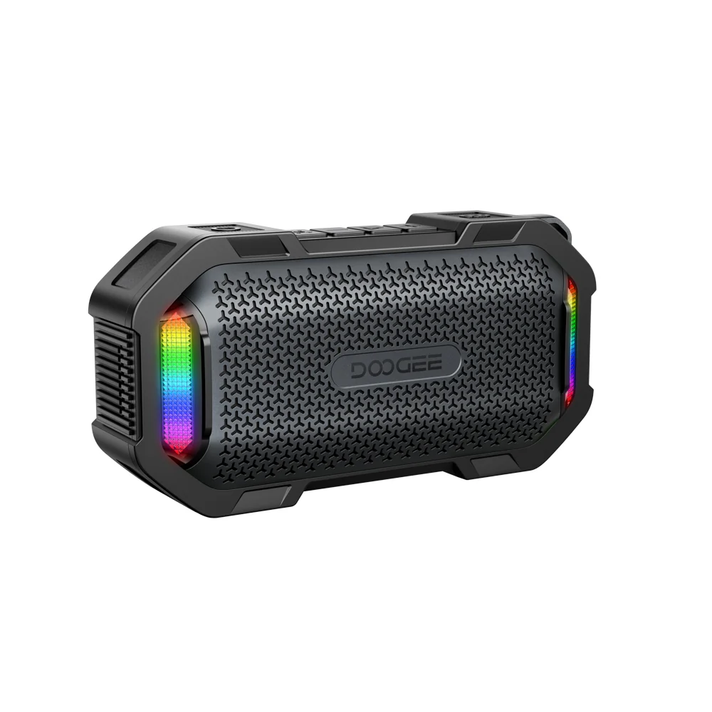 DOOGEE Mag Grip Hordozható Bluetooth Hangszóró, Fekete, 15W Peak, Bluetooth 5.3, Mágneses Rögzítés, IP67, RGB Fények, TWS Sztereó, 1800mAh, 10 Óra Üzemidő [1]