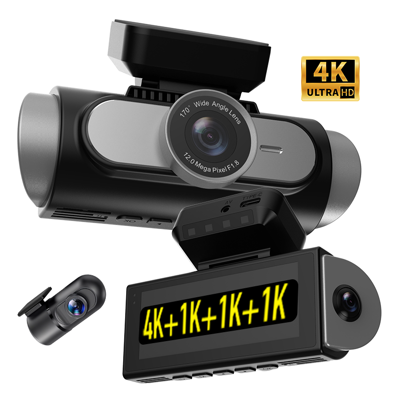 Cameră Auto DVR iSEN M88PRO, 4 Canale, 4K + 3×1080P, GPS, WiFi, G-Sensor, Monitorizare Parcare, Ecran 3.39", Înregistrare Față/Spate/Lateral [2]
