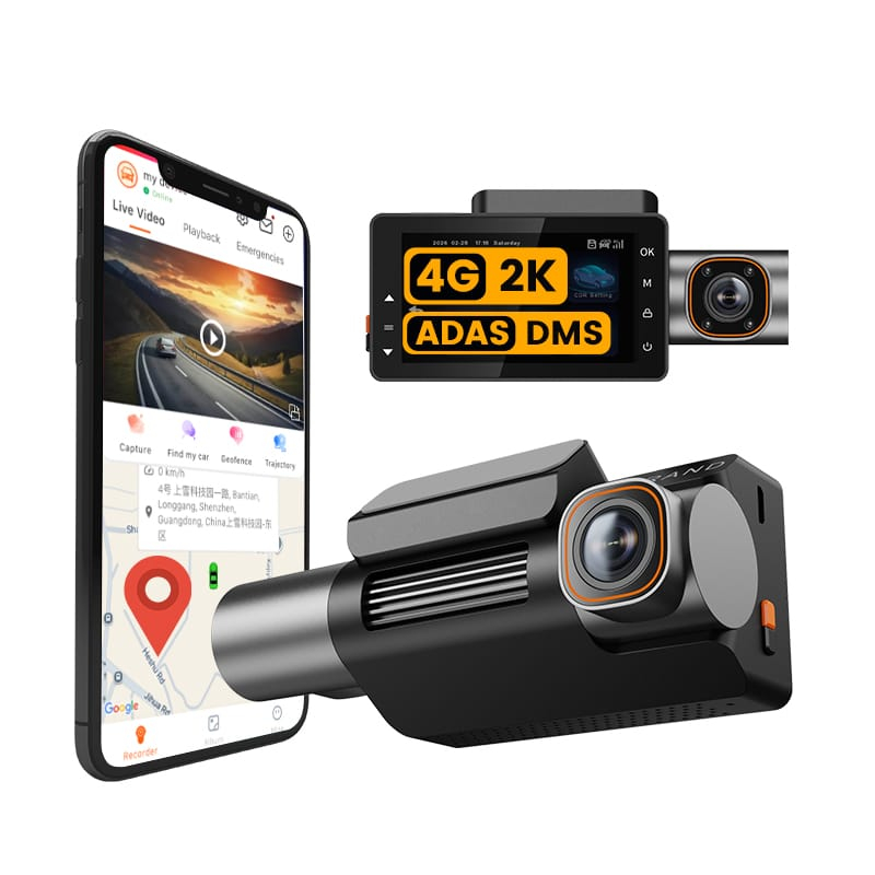 Cameră Auto iSEN K5000 Dash Cam 4G LTE, Quad Cameră 2K + 1080P, Ecran 3", 256MB RAM, 512MB ROM, GPS, WiFi, ADAS, BSD, Monitorizare Parcare [1]