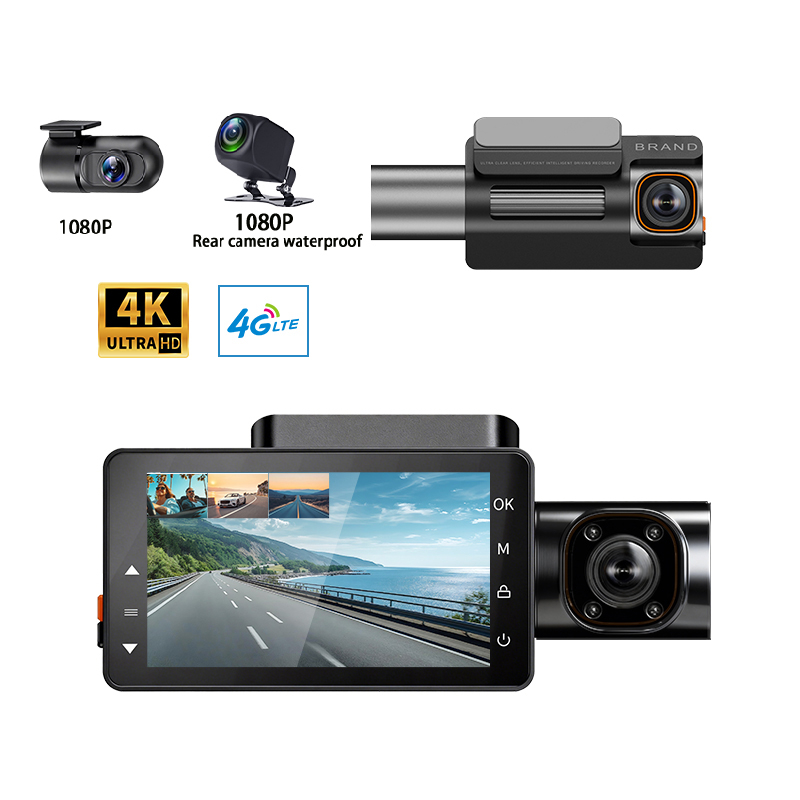 iSEN K5000 Autós Menetrögzítő Kamera 4G LTE, Négy Kamera 2K + 1080P, 3" Kijelző, 256MB RAM, 512MB ROM, GPS, WiFi, ADAS, BSD, Parkolásfigyelés [2]