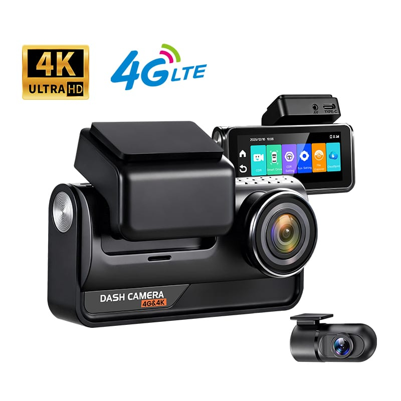 iSEN Z66 Autós Menetrögzítő Kamera 4G LTE, Kettős Kamera 4K + 1080P, 2" Kijelző, 128MB RAM, 128MB ROM, GPS, WiFi, ADAS, BSD, Parkolásfigyelés [1]