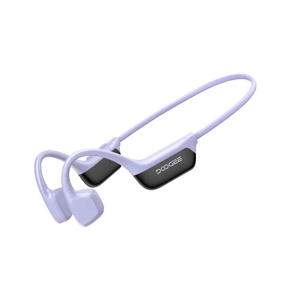 DOOGEE BoneBeat Run Digital Open-Ear Fejhallgató, Lila, Bluetooth 6.0, LED Kijelző, IP67, 10h Üzemidő, Kettős Eszköz [1]