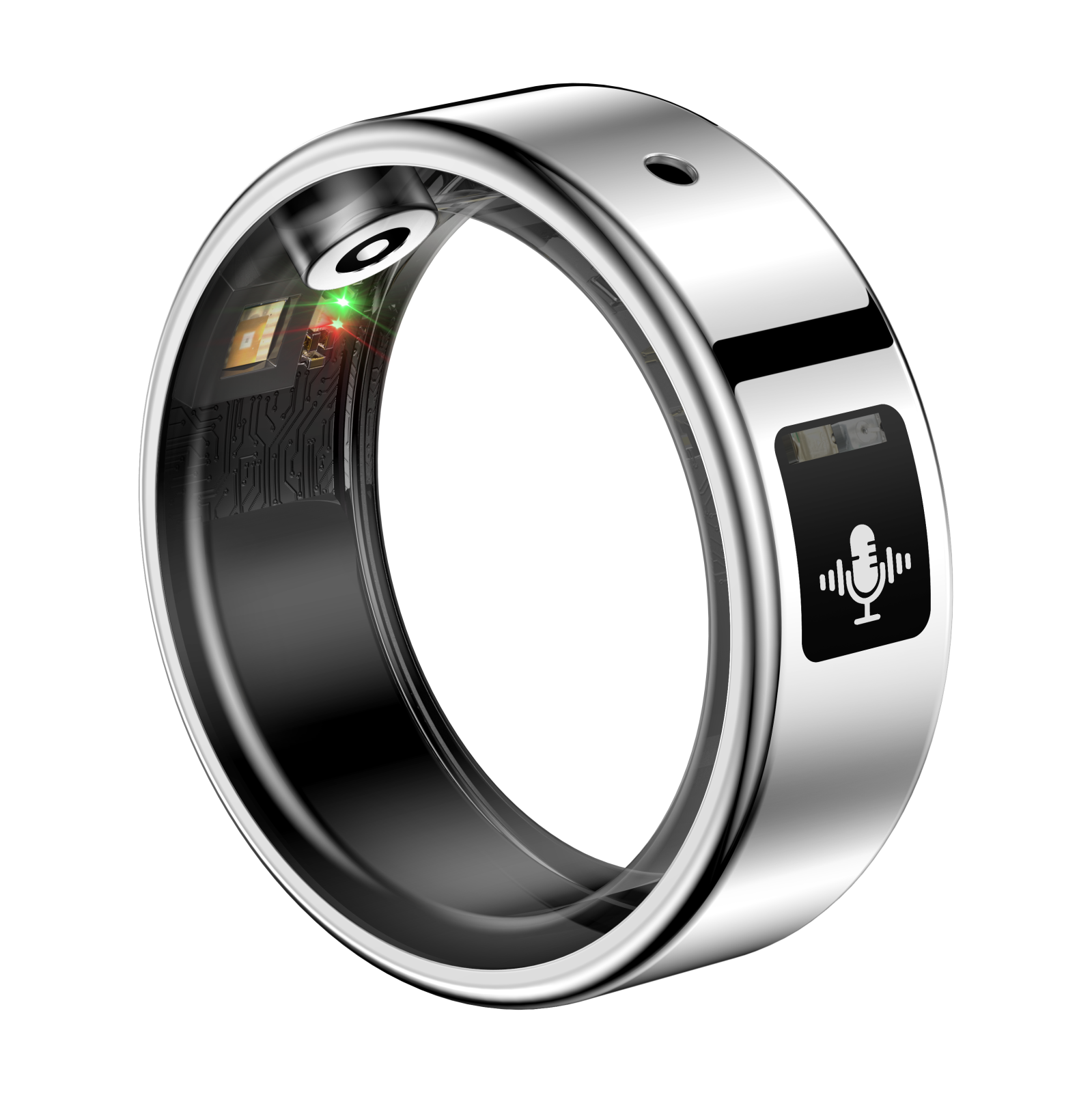 Inel Inteligent iSEN SR116, Argintiu, Bluetooth 5.4, AI Recording, Traducere AI, Puls, SpO2, Monitorizare Somn, Control Video, IP68, LoraFit, Android și iOS [1]