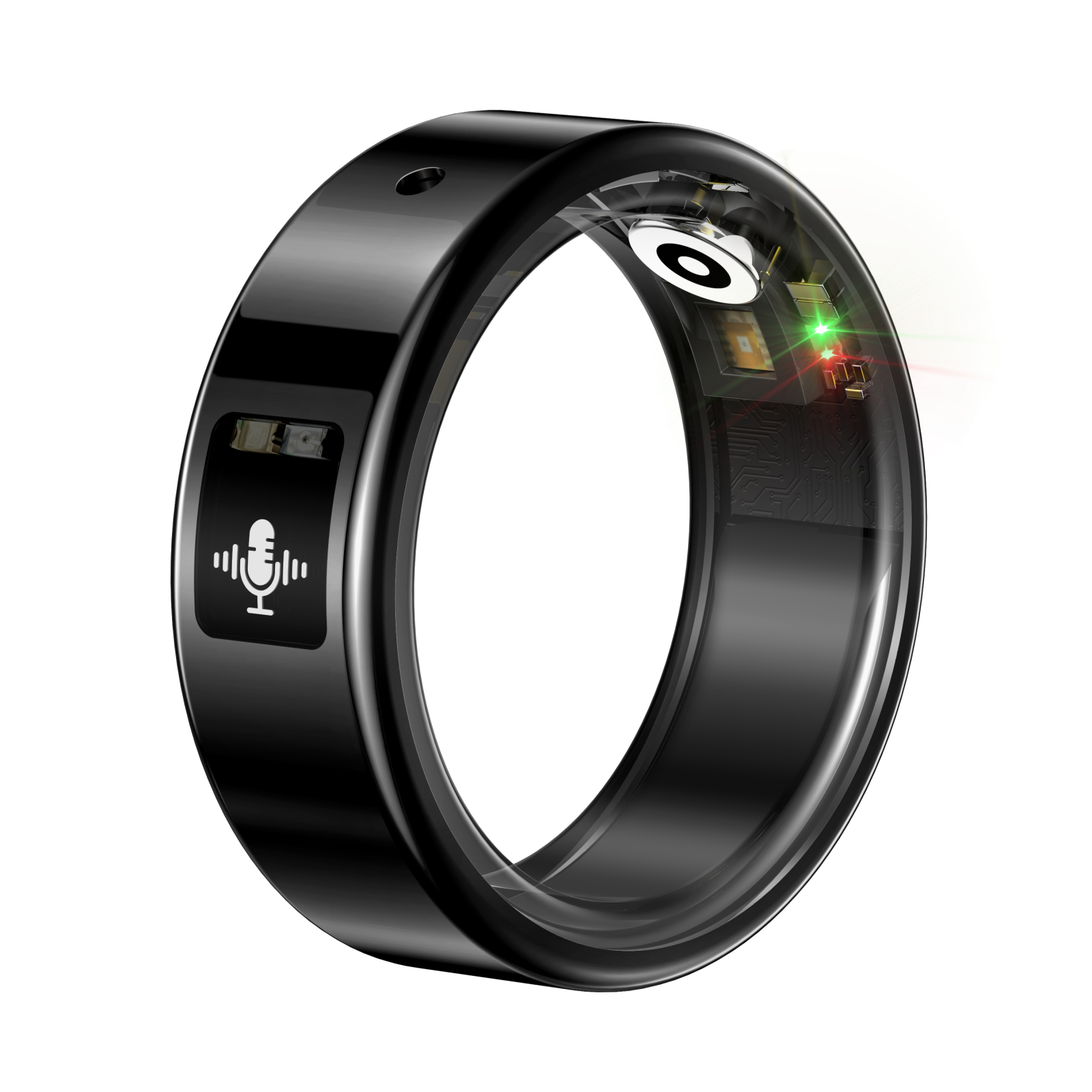Inel Inteligent iSEN SR116, Negru, Bluetooth 5.4, AI Recording, Traducere AI, Puls, SpO2, Monitorizare Somn, Control Video, IP68, LoraFit, Android și iOS [0]
