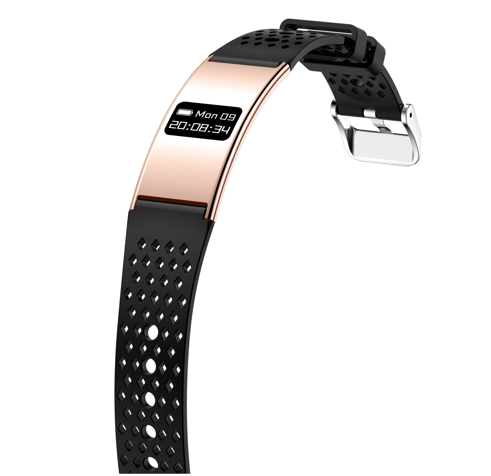 iSEN B8 Ceas Inteligent, Roz cu bratara Neagra, Silicon, Ritm Cardiac & Oxigen Sange, Detectare Presiune, Urmarire Somn & Activitate, Sanatate Femei, 33mAh, BLE 5.3, Incarcare Magnetica [3]