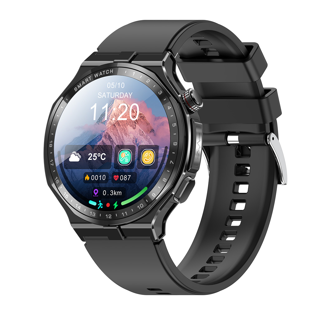 iSEN AD300 Smartwatch, Slot SIM 4G, Negru, 1.43" AMOLED, Descarcare Aplicatii, Monitorizare Sanatate, Moduri Sport, Bluetooth, Wi-Fi, Vreme, Muzica, NFC, GPS, 660mAh, Android 6.0 / iOS 10.2 [6]
