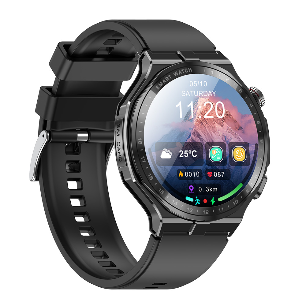 iSEN AD300 Smartwatch, Slot SIM 4G, Negru, 1.43" AMOLED, Descarcare Aplicatii, Monitorizare Sanatate, Moduri Sport, Bluetooth, Wi-Fi, Vreme, Muzica, NFC, GPS, 660mAh, Android 6.0 / iOS 10.2 [4]